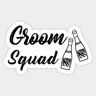 Groomsmen with Wine Bottle Wedding Gift Sticker